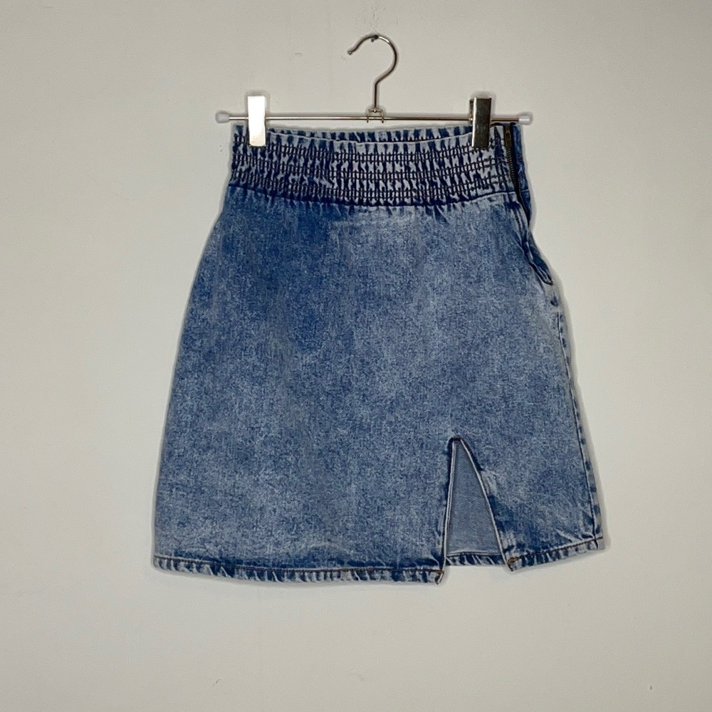 BDG High Waisted Acid Wash Denim Mini Skirt